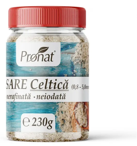 Sare celtica grunjoasa, nerafinată, neiodata, 230g