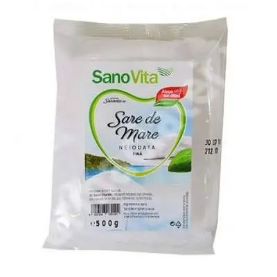 Sare de mare fina neiodata 500g - Sanovita