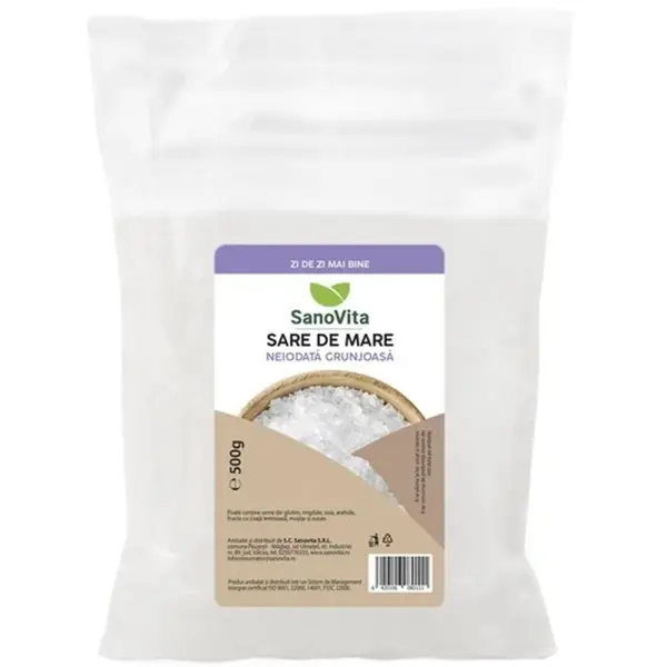 Sare de Mare Grunjoasa Neiodata, Sanovita, 500 g