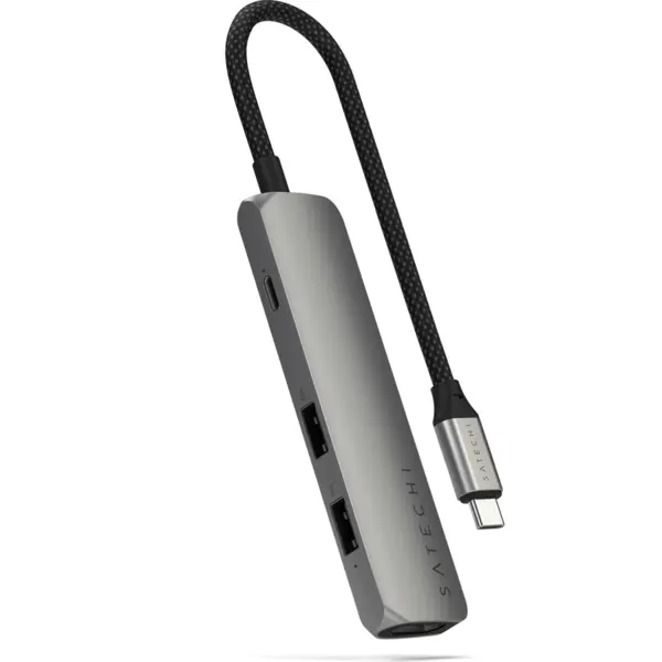 Satechi HUB USB Multiport Satechi Slim ST-P4SM, 4-in-1, USB-C, HDMI 4K, Gri Spatial