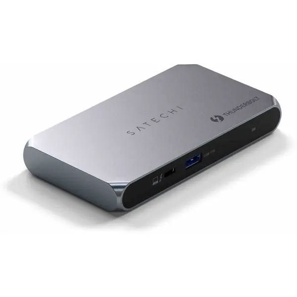 Satechi HUB USB Satechi Slim Hub Pro ST-HT4SHM-EU, 96 W, 3x Thunderbolt 4 40Gbps, 15 W, 8K, Argintiu