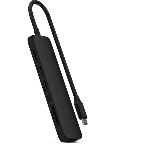 Satechi Satechi 7-in-1 USB-C Slim Multiport Adapter with Ethernet - Black