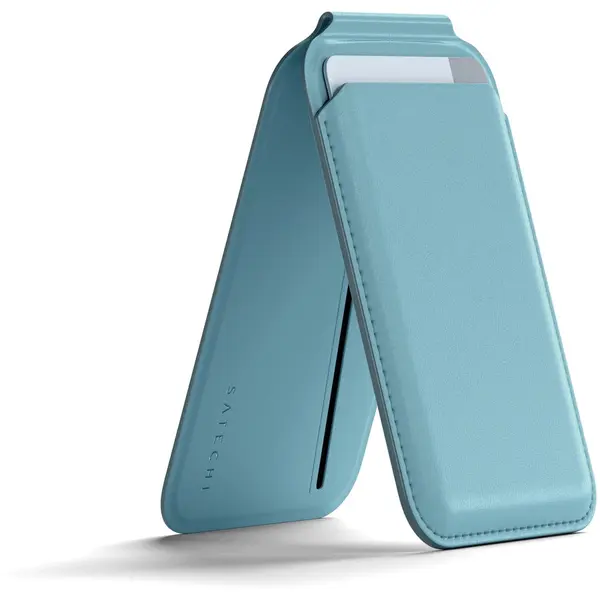 Satechi Satechi Vegan-Leather Magnetic Wallet Stand, Magsafe Compatible - Light Blue