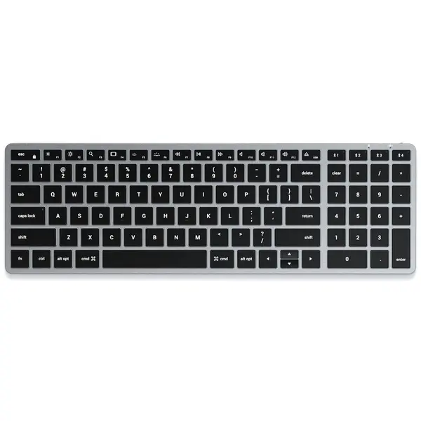 Satechi Tastatura Wireless Satechi X2 Slim Bluetooth retroiluminata cu Keypad numeric, US, Gri spatial