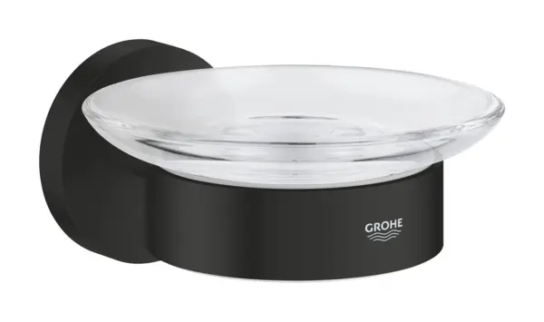 Savoniera Grohe Start, 110 mm, pe perete, metal/sticla, mat, negru, 411932430
