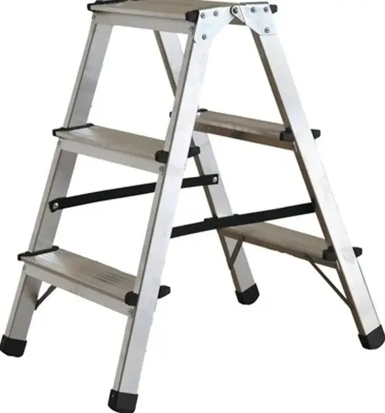 Scara aluminiu dubla 3+3 trepte, 58cm, 150kg, ROTOR KMH1203