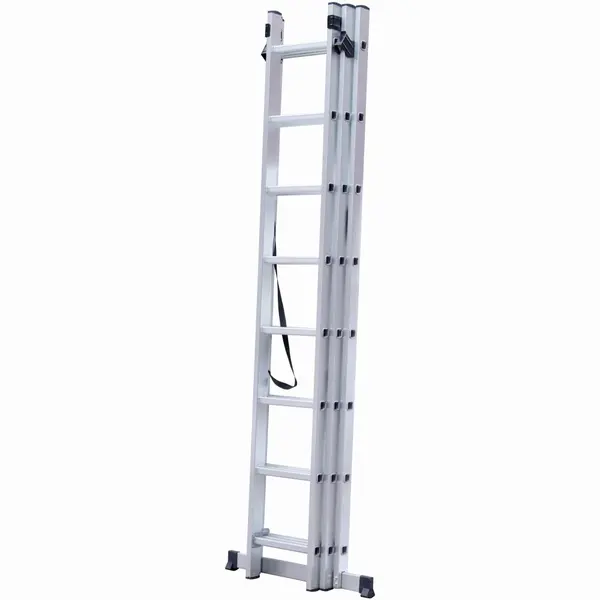 Scara combinata din aluminiu MESTERINO TOOLS JL-207-3X8, 5 metri, 3x8 trepte, greutate maxima 115 kg