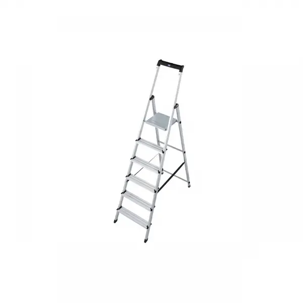 Scara dubla cu trepte pe o parte din aluminiu, Krause, Monto "Solidy", 3.25m inaltime lucru, 6 trepte, pliabila