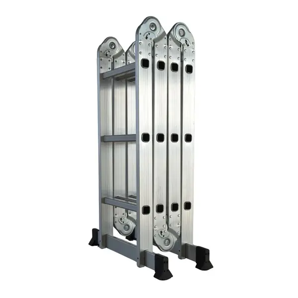 Scara multifunctionala din aluminiu cu balama 4X3 trepte MESTERINO TOOLS MTJL201-4X3, 3.6 metri, greutate maxima 150 kg