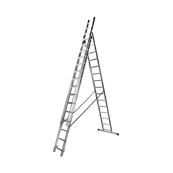Scara profesionala din aluminiu, 3 tronsoane 3 x 15 trepte