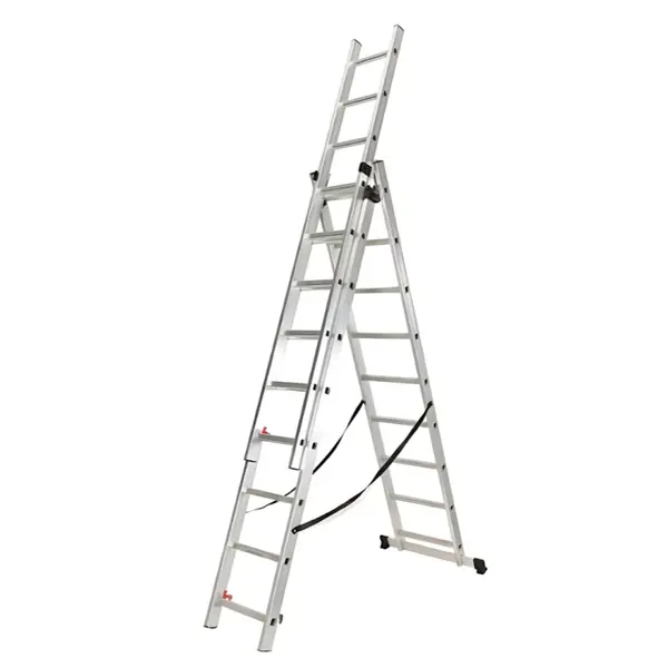 Scara profesionala din aluminiu, 3 tronsoane 3 x 9 trepte
