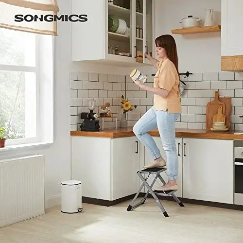 Scara, Songmics, Gri-Negru, 55x50x4.5 cm