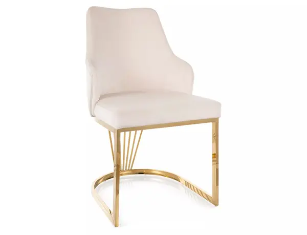 Scaun Alure velvet bej deschis/auriu Blu22