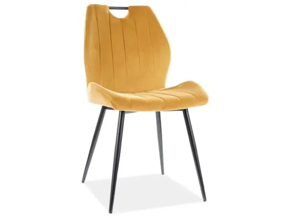Scaun Arco Velvet Mustariu / Negru – l52 x A44 x H92 cm