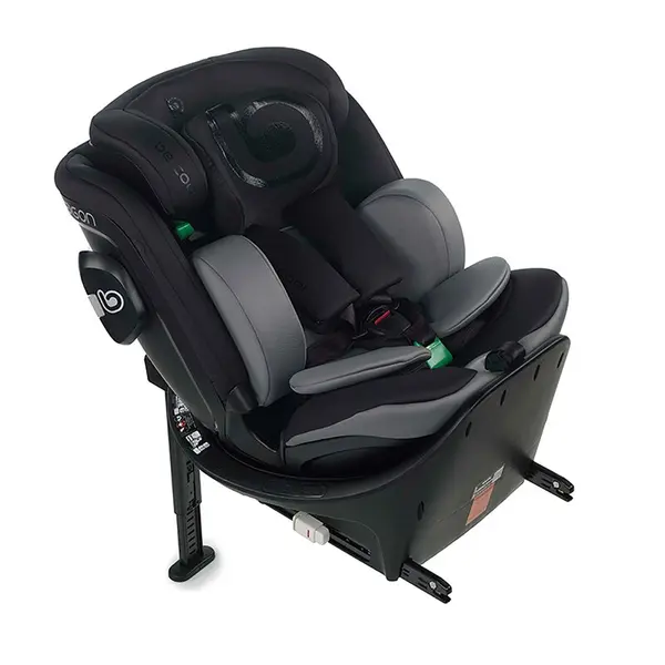 Scaun auto, Be Cool, Wagon I-Size, Rotire 360 grade, 40 - 150 cm, 0 - 36 kg, Cu Isofix si picior stabilizator, Cu protectie laterala de siguranta Conform cu standardul european de securitate ECE R129, Carbon