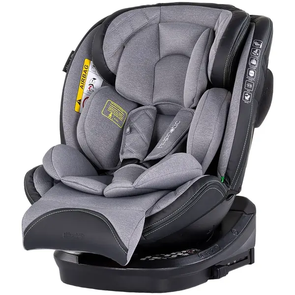 Scaun Auto Chipolino Hypnotic, Isofix, rotire 360, i-Size, 40-150cm, gri KID064365, la doar 739,00 lei