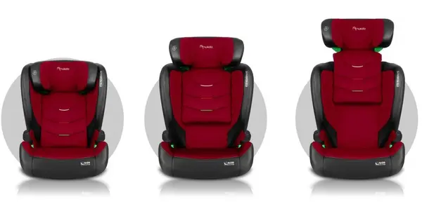 Scaun auto copii cu isofix Nukido Louis RosuNegru I-SIZE 100-150 cm ,tetiera reglabila in 12 pozitii,husa detasabila,indicatori instalare centura,Protectie la impact lateral si certificare ECE R129