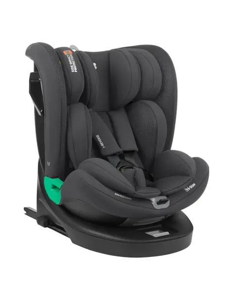 Scaun auto copii KikkaBoo i-Reverse i-SIZE Dark Grey 40-150 cm cu isofix,sezut rotativ,SPS,top tether,tetiera cu spuma memorie si inaltime reglabila,reductor