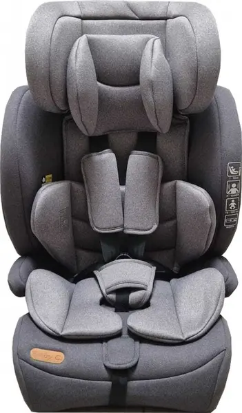 Scaun auto cu Isofix Baby Care Safety Plus Gri 9-36 kg, Omologare R-129 i-Size, Tetiera reglabila, Sistem de prindere in centura de siguranta, Husa detasabila