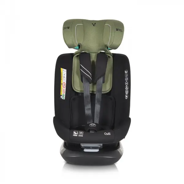Scaun auto cu Isofix Cangaroo Quill I-size 40-150 cm Green,Sezut rotativ 360 grade,Spatar reglabil 5 pozitii,Tetiera reglabila 15 pozitii,SIP-Protectie impact lateral,Top tether,Rear Facing pana la 105cm,Centuri de siguranta