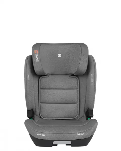 Scaun auto cu isofix KikkaBoo i-Scout Light Grey i-SIZE 100-150 cm,SPS-sistem de protectie impact lateral,spatar reglabil in 4 pozitii,tetiera reglabila in 10 pozitii,conectori isofix telescopici cu sistem vizual verificare