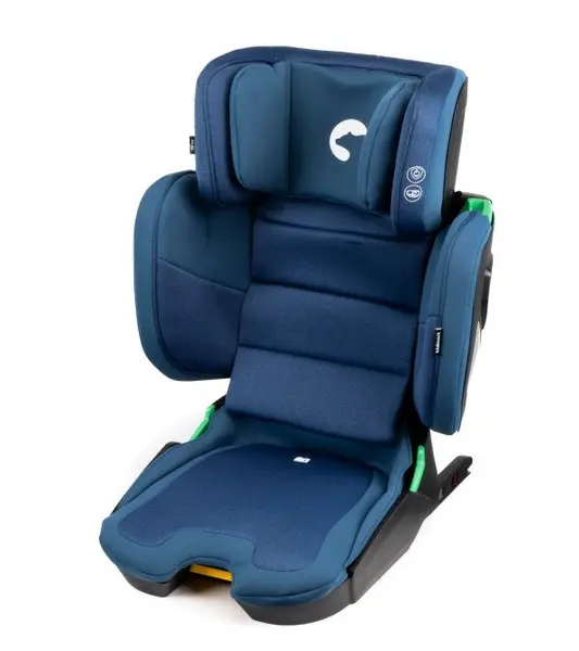 Scaun auto cu isofix pentru copii Kidnort, model pliabil, cu Tetiera reglabila, 100-150 cm i-SIZE R-129 Mane Blue