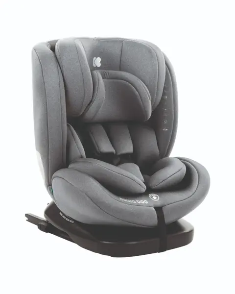 Scaun auto i-SIZE KikkaBoo i-Comfort Dark Grey pentru copii cu inaltimea 40-150 cm,fixare cu isofix,tetiera reglabila 7 nivele,sezut rotativ cu pozitie de somn,spatar reglabil 4 pozitii,pernuta reductor si husa detasabila