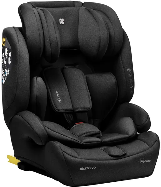 Scaun auto KikkaBoo - i-Bronn, IsoFix, i-Size, 76-150 cm, negru