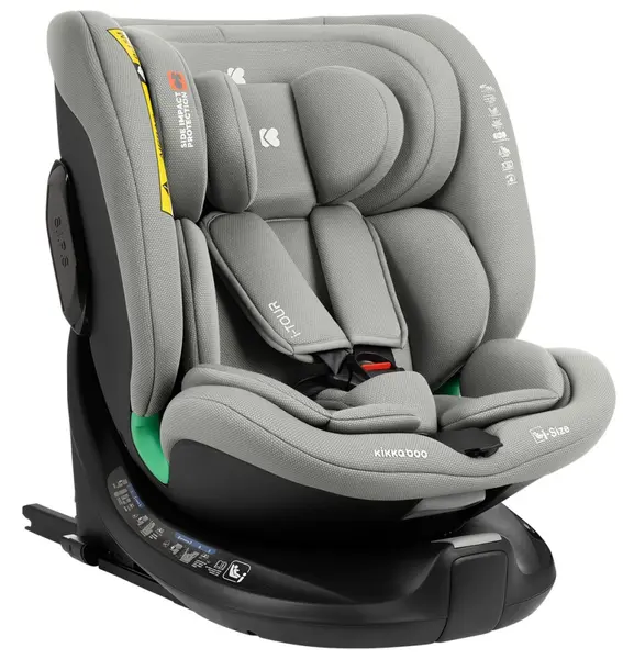 Scaun auto KikkaBoo - i-Tour, IsoFix, i-Size, 40-150 cm, gri deschis