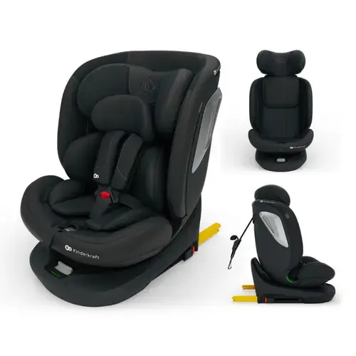 Scaun auto Kinderkraft I-Grow 2 PLUS, 40-150 cm, Rotire 360°, Negru