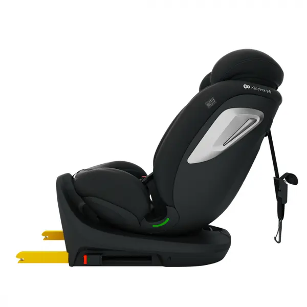 Scaun auto Kinderkraft I-Grow 2 Plus Black 40-150 cm, cu rotatie 360, tetiera reglabila, sistem Isofix si Top Tether