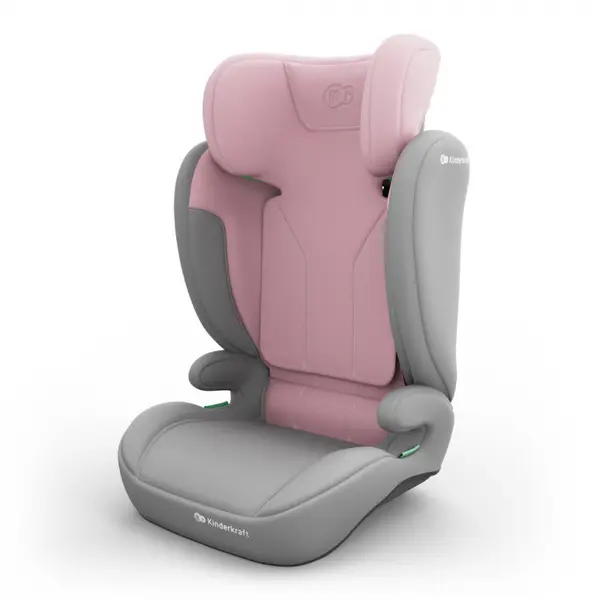 Scaun auto Kinderkraft I-Spark 2 Plus Pink, 100-150 cm, spatar detasabil, protectie laterala SPS, tetiera reglabila