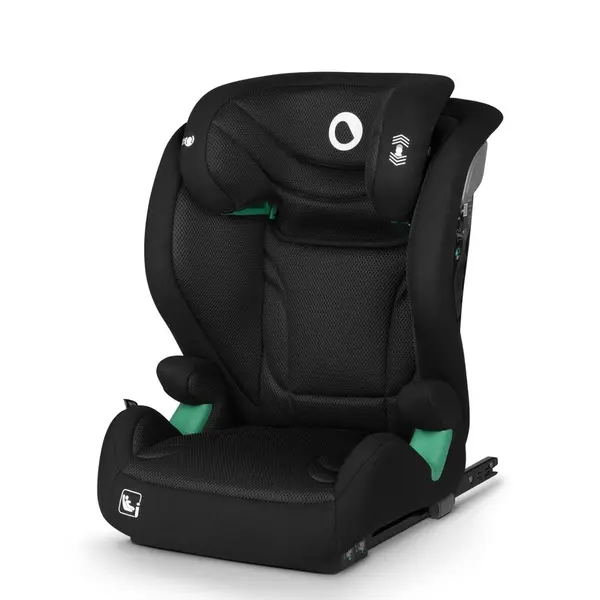 Scaun auto, Lionelo, i-Size Igo, 100- 150 cm, Cu isofix, Protectie laterala, Ajustare spatar in 2 pozitii, Tetiera Tri-Guard reglabila in 11 pozitii, Conform cu standardul european de securitate R129, Negru
