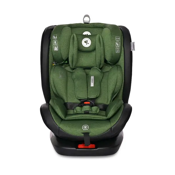 Scaun auto, Lorelli Ares, Isofix, i-Size, rotativ 360 grade, 40-150 cm, 0 luni-12 ani, Green