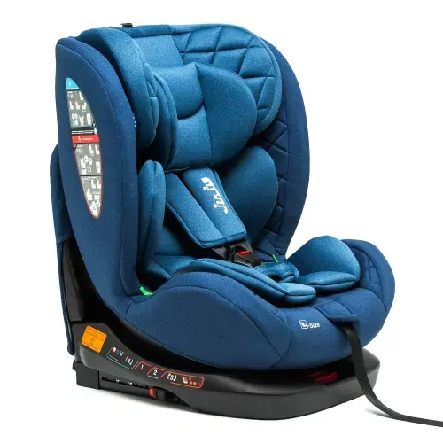 Scaun Auto pentru bebelusi si copii Juju Total 360 i-Size, 40-150 cm, 0-12 ani, ISOFIX cu Top Tether, rotativ 360 grade, pozitie de somn, spatar reglabil in 4 pozitii, tetiera reglabila, husa detasabila si lavabila, Albastru