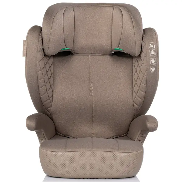 Scaun auto pentru copii Chipolino Cyber Latte 100-150 cm I-Size, husa detasabila, tetiera reglabila