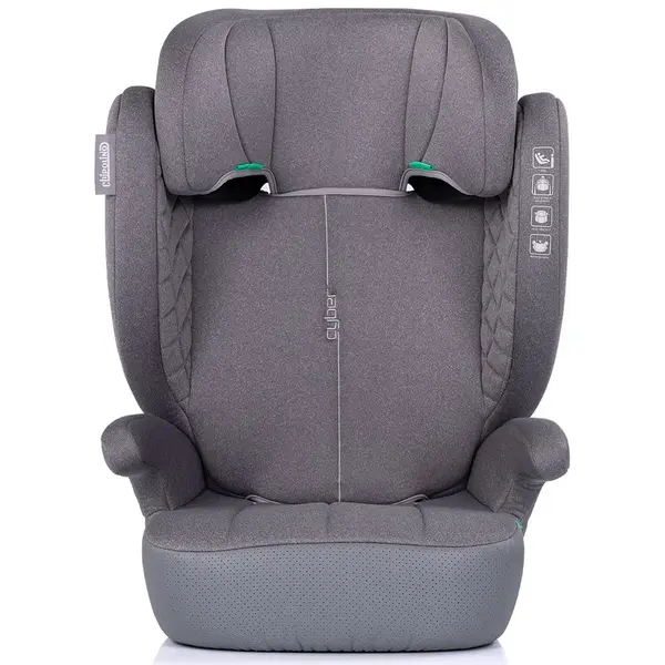 Scaun auto pentru copii Chipolino Cyber Platinum 100-150 cm I-Size, husa detasabila, tetiera reglabila