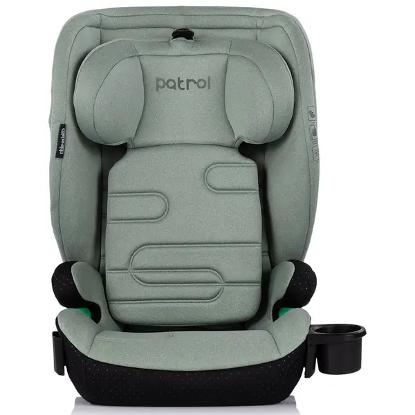Scaun auto pentru copii Chipolino Patrol Matcha I-Size 100-150 cm cu sistem Isofix, husa detasabila si suport pentru pahar