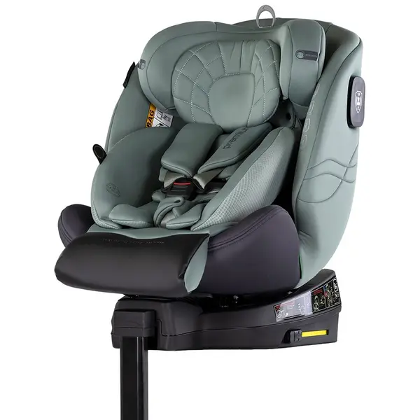 Scaun auto pentru copii Chipolino Premium Basil i-Size, rotativ, 40-150 cm, sistem isofix si picior de suport, protectie la impact lateral SPS, tetiera reglabila, husa detasabila