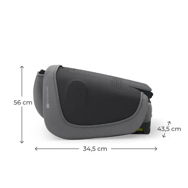Scaun auto pentru copii Kinderkraft Unity2 Grey 100-150 cm, pliabil, i-size, spatar reglabil, tetiera ajustabila