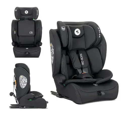 Scaun auto pentru copii Lorelli Rio, Isofix, 76-150 cm, 15 Luni-12 Ani, tetiera reglabila prin mecanism, Negru