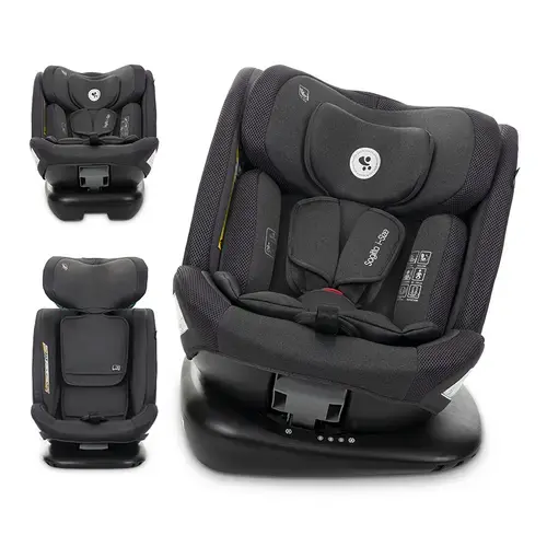 Scaun auto pentru copii Lorelli Sagitta, i-Size, rotativ 360, protectie laterala SPS, spatar reglabil, 0-12 ani, 40-150 cm, SPS, Negru