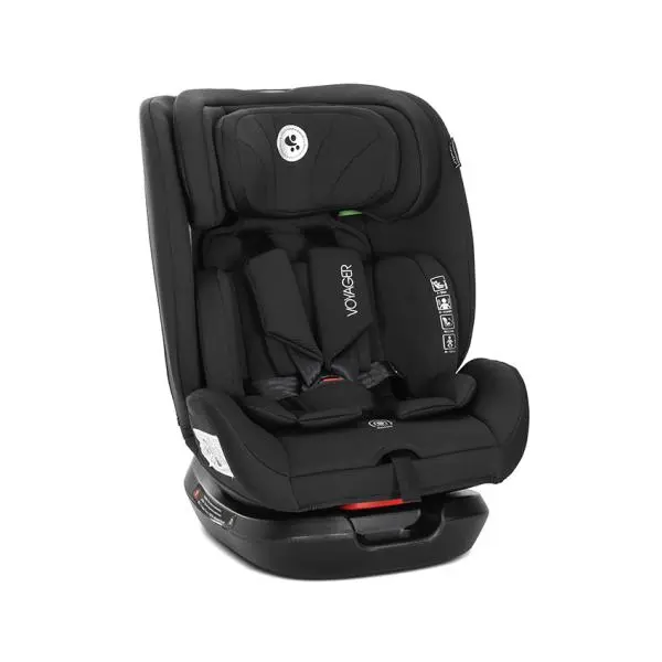 Scaun auto pentru copii Lorelli Voyager Black i-Size, inclusa pernuta de calatorie, 0 luni-12 ani, 40-150 cm