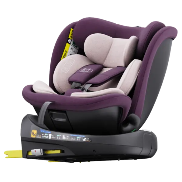 Scaun auto rotativ cu isofix B-Joy Deluxe Buf Boof iSize 40-150 cm purple