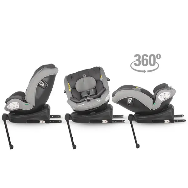 Scaun auto rotativ cu Isofix Coccolle Sidra iSize Premium Line Moonlit Grey 40-150 cm,0-12 ani,4 pozitii de inclinare,Tetiera reglabila,Pozitie somn,Husa detasabila,Sistem antibasculare,Picior de fixare,Omologat R129