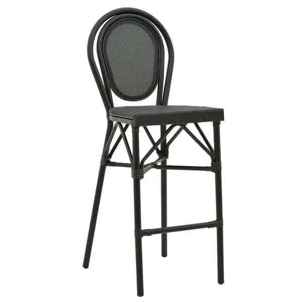 Scaun bar Dezyan, Negru - Maro, 41x54x116 cm