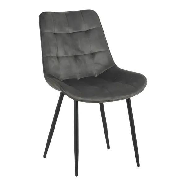 Scaun Berne, Velur, Gri Antracit, 53x62x84 cm