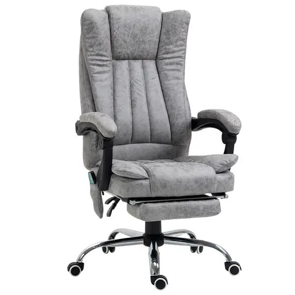 Scaun birou masaj si incalzire, pivotant 360°,62x67x113-120 cm,120 kg,Vinsetto | Aosom Romania