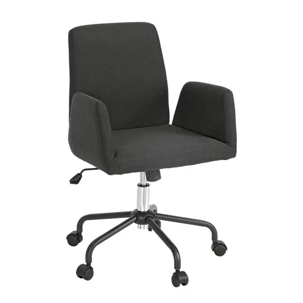 Scaun Birou, țesătură, negru, culoare crom