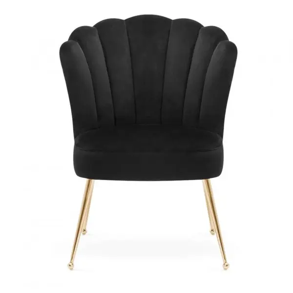 Scaun Bolonia velvet negru/gold – H90